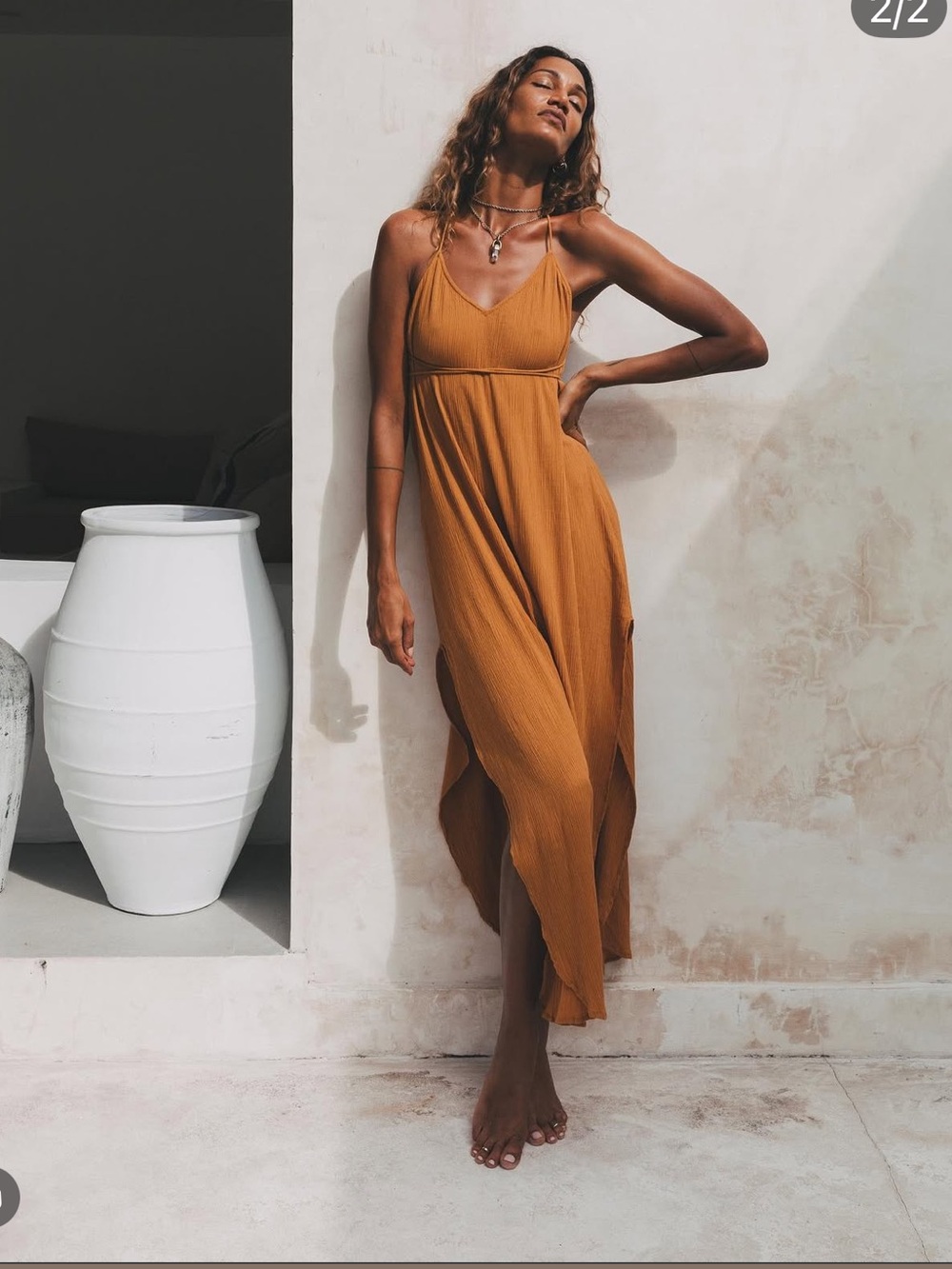 Shaktis breath Asia maxi dress in Mustard